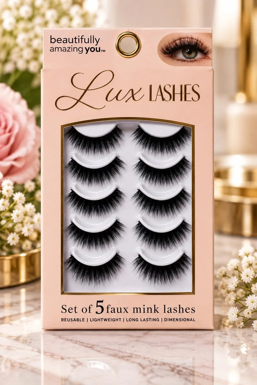 Lux Lashes Set of 5 Faux Mink Lashes