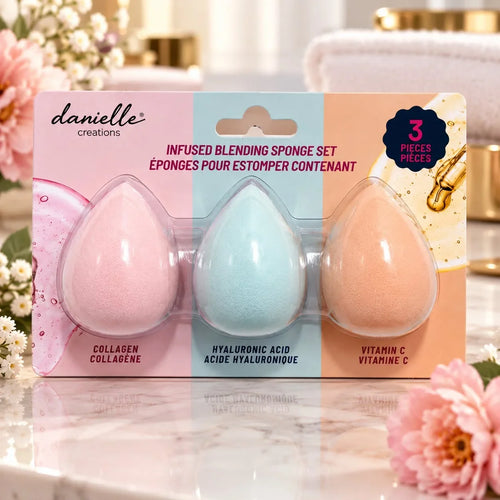 Danielle Creations 3-Piece Infused Blending Sponge Set.