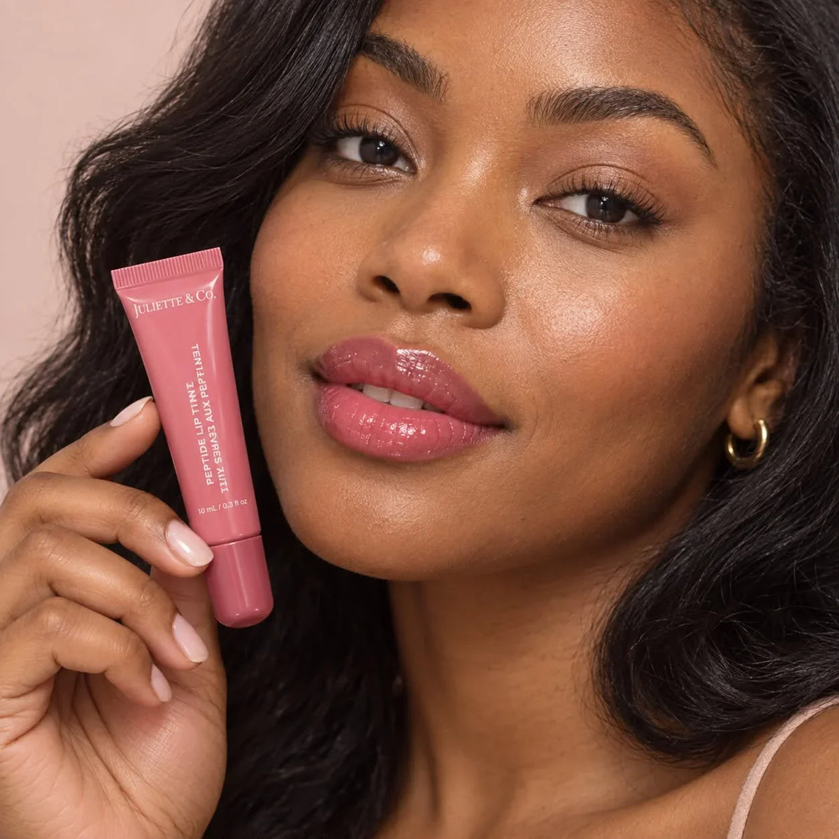 Juliette & Co. 4-Pack Peptide Lip Tints in pink, berry, nude, and brown shades