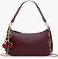 Burgundy Cherry Charm Shoulder Bag