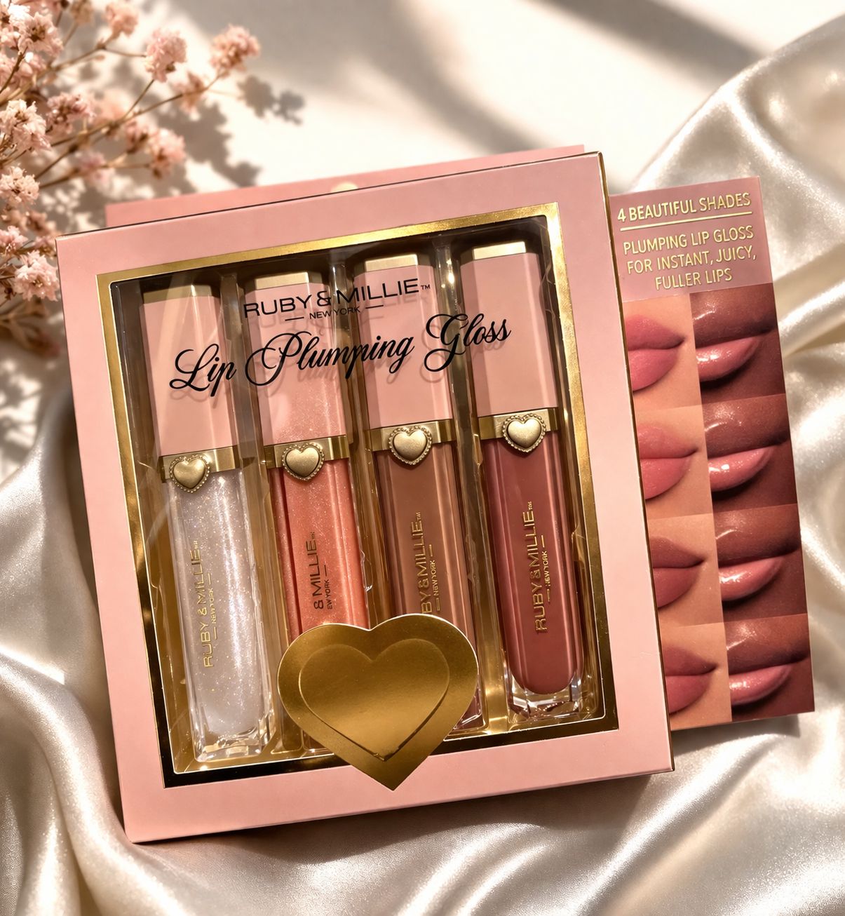 Luxury Lip Plumping Gloss Set- 4 Shades for Soft & Fuller Lips