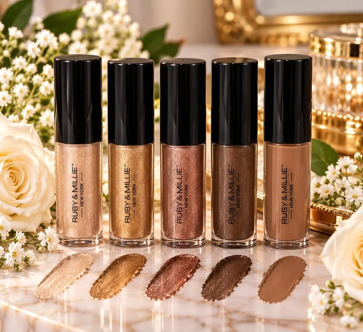 Ruby & Millie New York Matte & Shimmer Multi-Use Liquid Eyeshadow in a black window box set